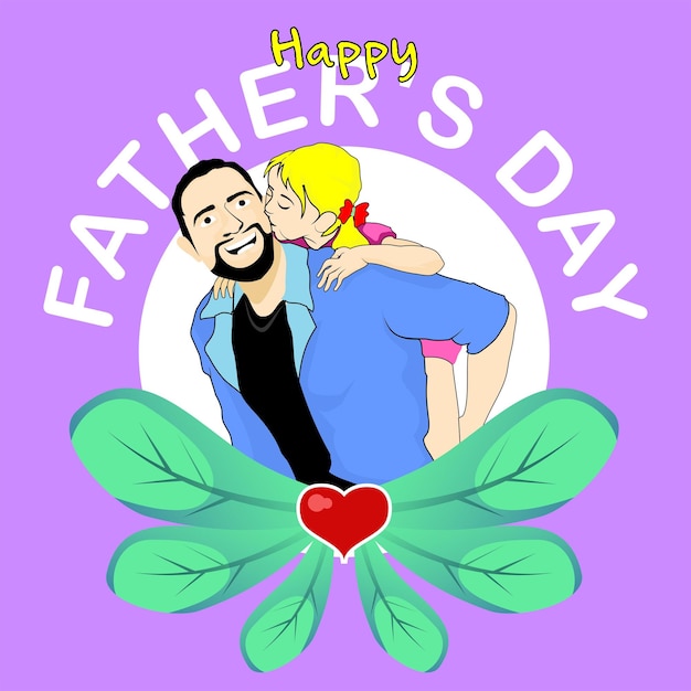 Plik wektorowy fioletowa kartka z napisem „szczęśliwy dzień ojca”.