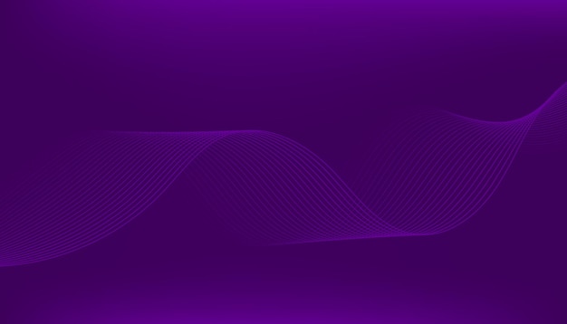 Plik wektorowy fioletowe tło z płynącymi liniami fal koncepcja technologii futurystycznej ilustracja wektorowa