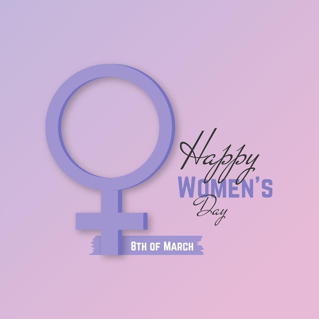 Plik wektorowy fioletowo-różowy plakat z napisem „szczęśliwy dzień kobiet”.
