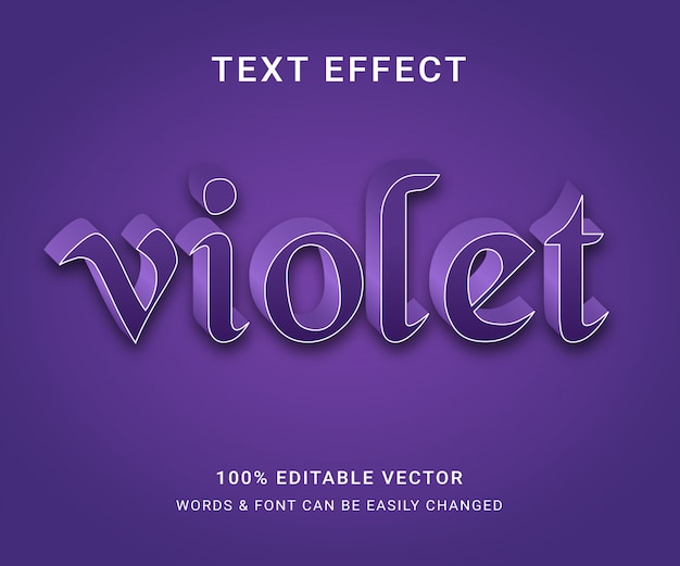 Plik wektorowy fioletowy edytowalny efekt tekstowy