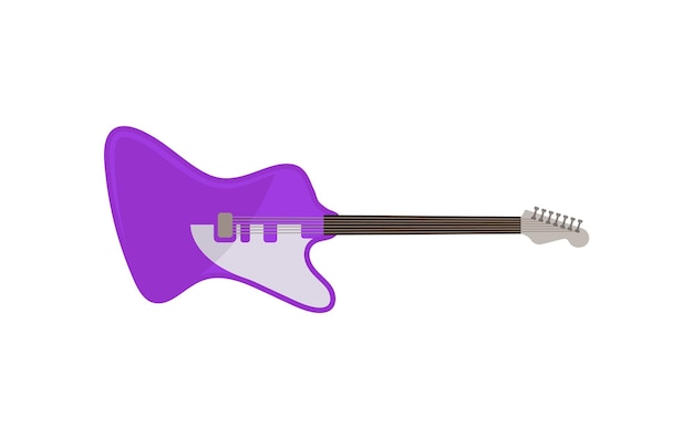 Fioletowy Gitara Elektryczna Rock Instrument Muzyczny Wektor Ilustracja Na Białym Tle