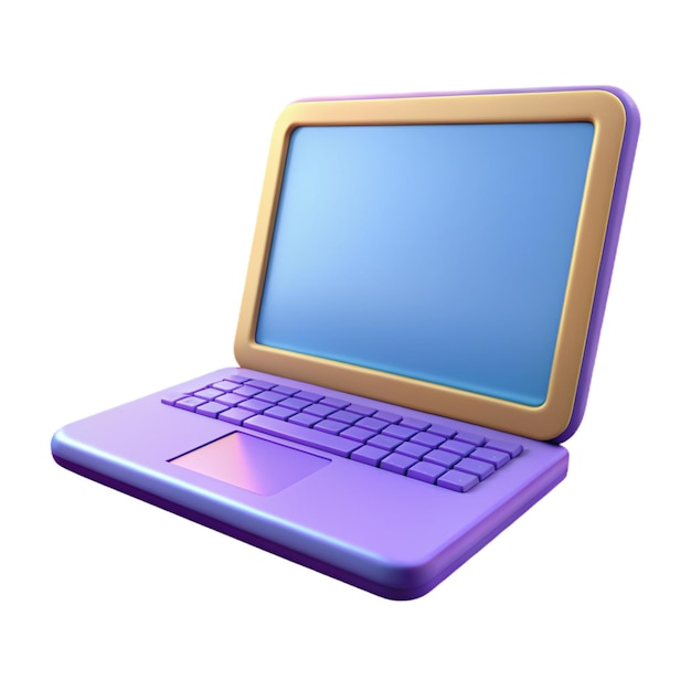 Plik wektorowy fioletowy laptop 3d ilustracja