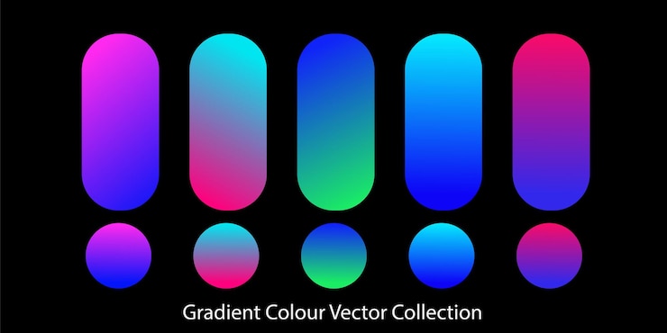 Wektor fioletowy niebieski gradient wektor kolekcji kolorów