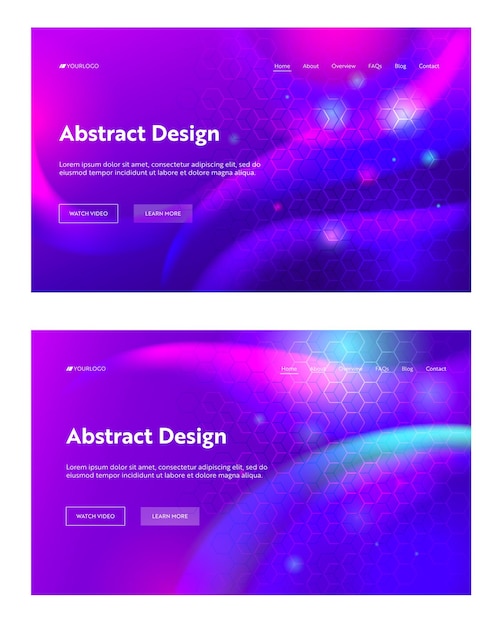 Fioletowy Streszczenie Geometryczny Kształt Sześciokąta Landing Page Ustawić Tło.