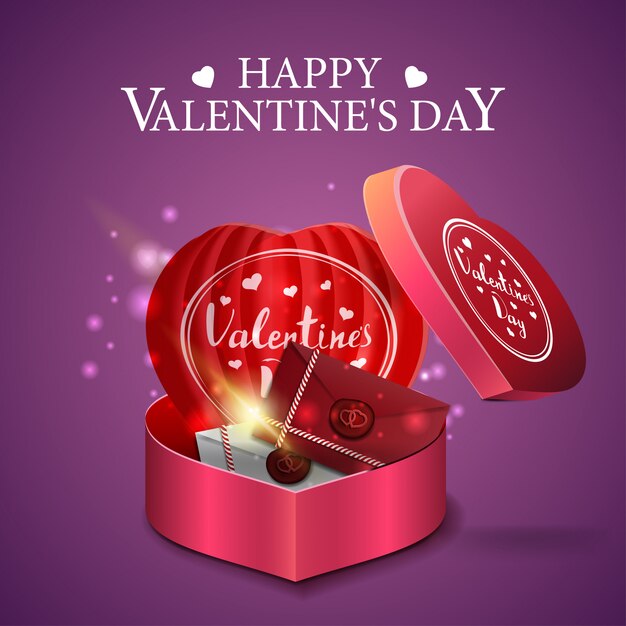 Fioletowy Walentynki Kartkę Z życzeniami Z Listów Miłosnych