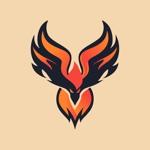 Plik wektorowy fire phoenix bird esport logo puste tło