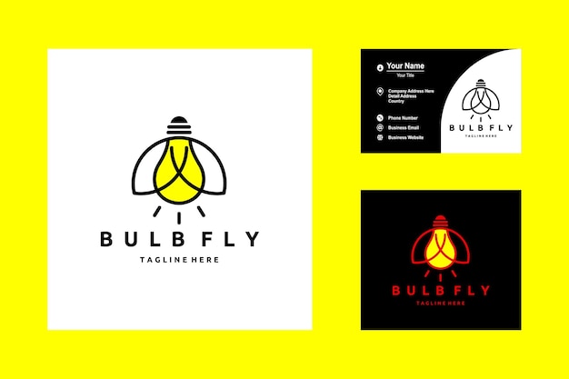 Plik wektorowy firefly insect z żarówką elektryczną lampa logo ikona wektor design inspiracja