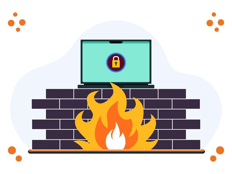 Wektor firewall pro concept illustration stylowy i piękny