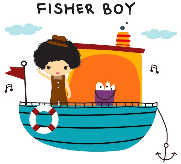 Fisher Boy Vector