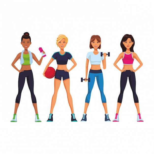 Fitness kobiet kreskówka