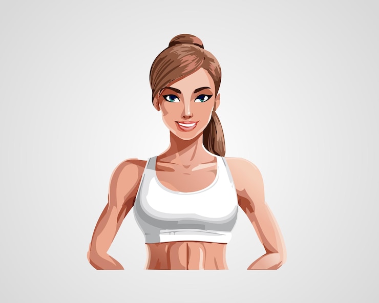 Wektor fitness kobieta aktywna dziewczyna zdrowy styl życia ćwiczenie dziewczyna sportowa kobieta sport ilustracja siłownia