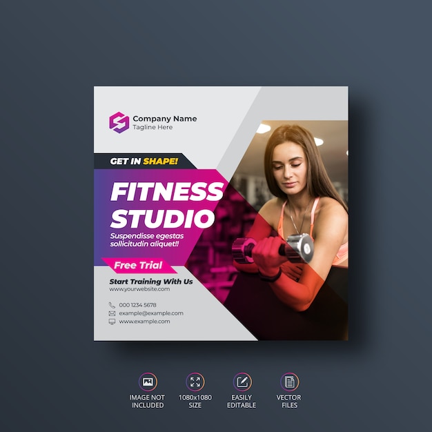 fitness siłownia baner społecznościowy