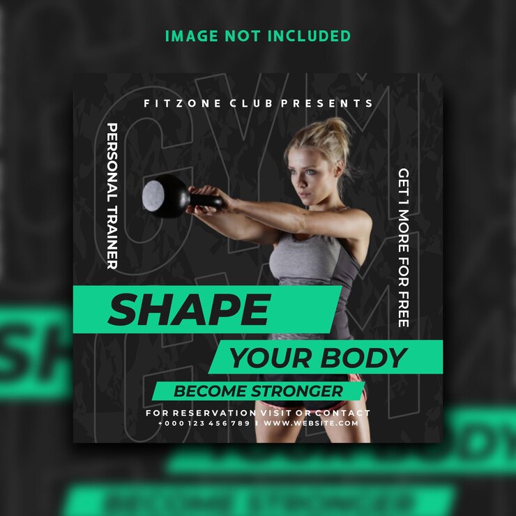 Wektor fitness social media post szablon baneru na instagram
