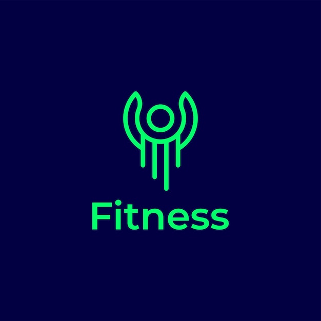 Fitness sport ludzie linii sztuki zarys ikona logo