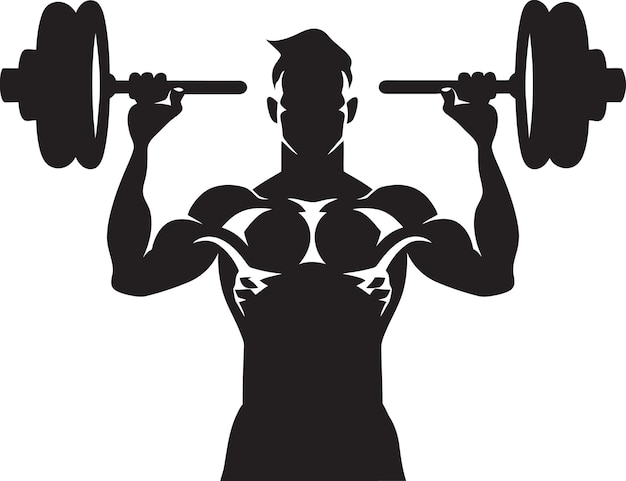 Plik wektorowy fitnessforge black dumbbell emblem strengthstance vector man workout