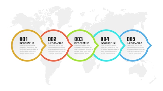 Five Point Infographic Element Strategia Biznesowa