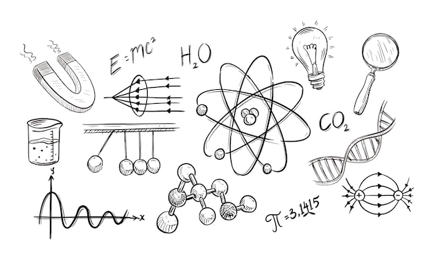 Plik wektorowy fizyka ręcznie narysowana kolekcja