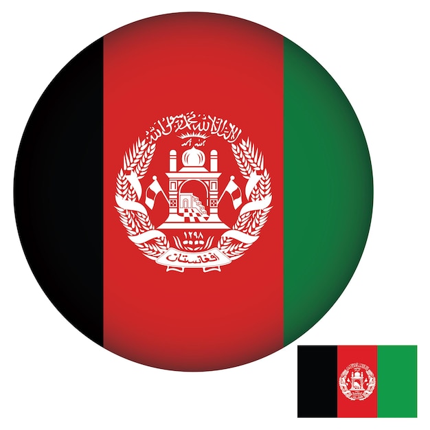 Flaga Afganistanu Okrągły Kształt