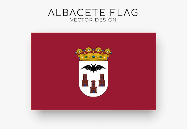 Flaga Albacete Szczegółowa flaga na białym tle Ilustracja wektorowa