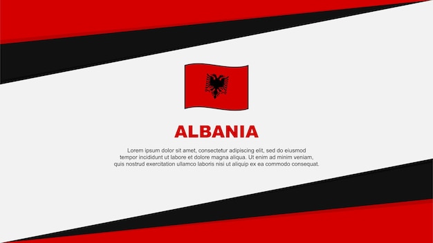 Flaga Albanii Abstrakcyjne Tło Szablon Projektu Albanii Dzień Niepodległości Transparent Ilustracja Wektorowa Kreskówka Projekt Albanii