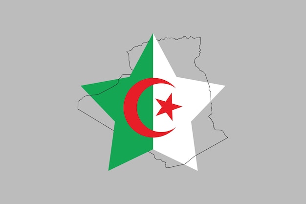 Flaga Algerii Flaga Algierii Oryginalna I Prosta Flaga Algerii Ilustracja Wektorowa