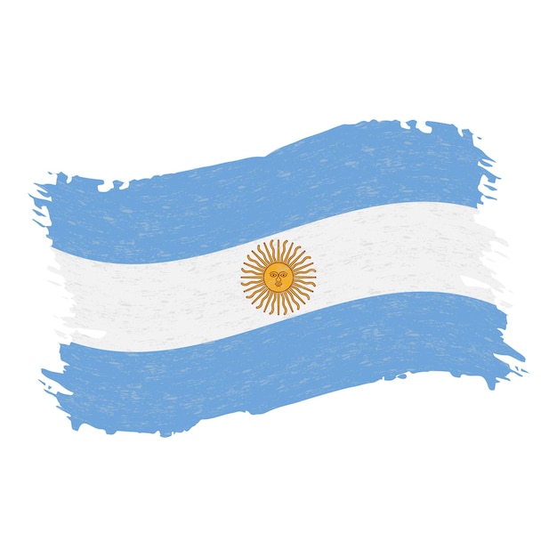 Plik wektorowy flaga argentyny grunge streszczenie pociągnięcia pędzlem na białym tle na białym tle ilustracji wektorowych
