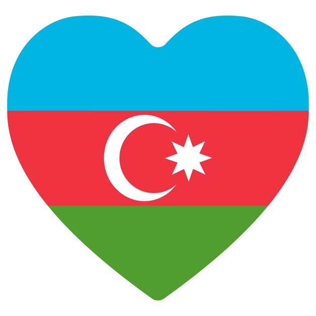 Flaga Azerbejdżanu w kształcie serca