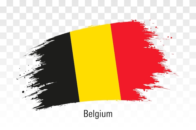 Flaga Belgii Grunge sztuka pędzla flaga Belgii wyizolowana na białej ilustracji wektorowej