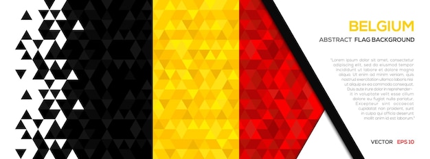 Flaga Belgii Z Abstrakcyjnym Wielokątem Geometrycznym Tłem