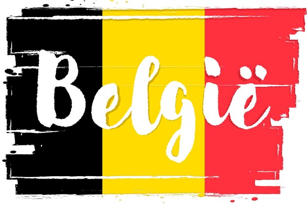 Flaga Belgii Z Pędzlem Grunge