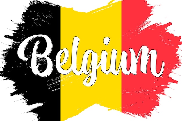 Plik wektorowy flaga belgii z pędzlem grunge