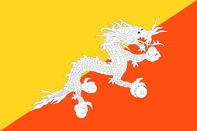 Plik wektorowy flaga bhutanu ilustracji wektorowych
