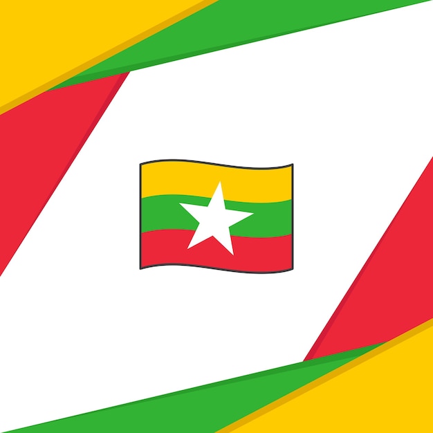 Flaga Birmy Abstrakcyjne Tło Szablon Projektu Myanmar Dzień Niepodległości Banner Social Media Post Myanmar Design