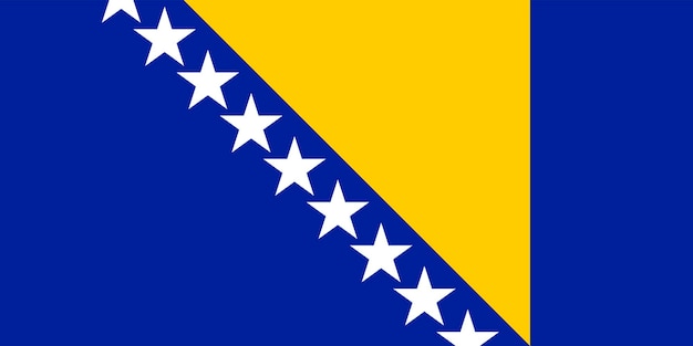 Plik wektorowy flaga bośni i hercegowiny oficjalne kolory i proporcje ilustracja wektorowa