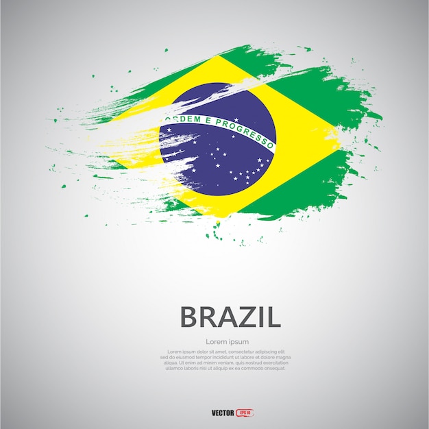 Flaga Brazylii Z Pędzlem.