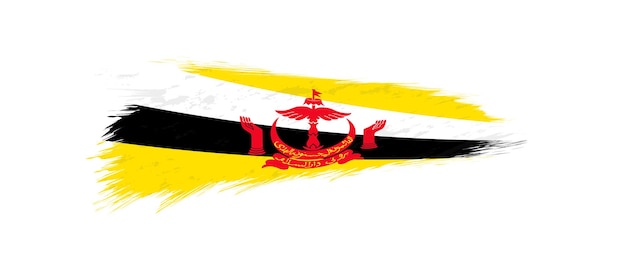 Flaga Brunei w pociągnięcia pędzlem grunge