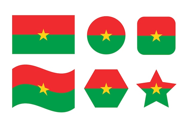 Flaga Burkina Faso Prosta Ilustracja Na Dzień Niepodległości Lub Wybory. Prosta Ikona Dla Sieci