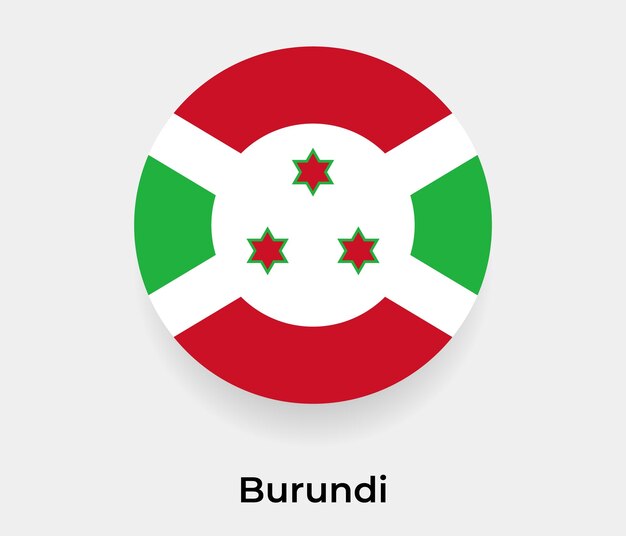 Flaga Burundi Bańka Okrąg Okrągły Kształt Ikona Ilustracja Wektorowa