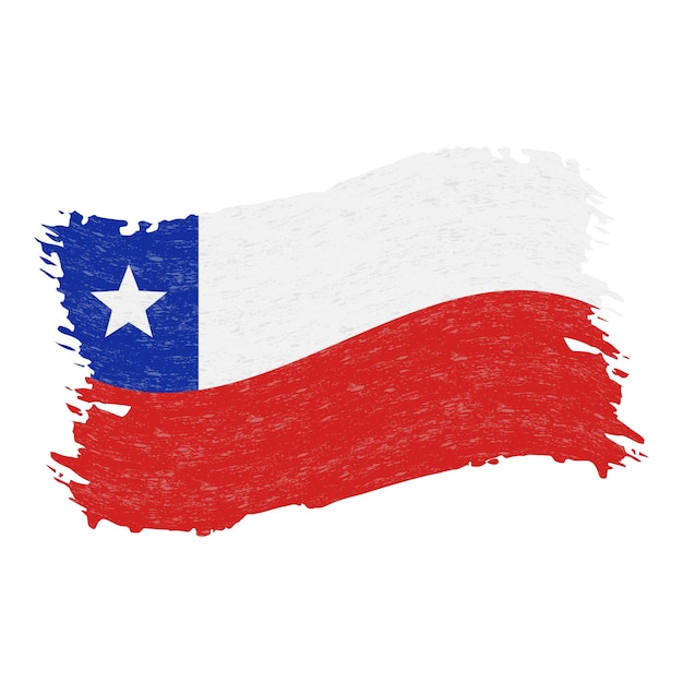 Flaga Chile Grunge Streszczenie Pociągnięcia Pędzlem Na Białym Tle Na Białym Tle Ilustracji Wektorowych