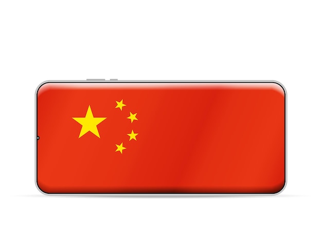 Flaga Chin Na Ekranie Smartfona