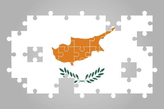 Flaga Cypru Kształt Układanki Puzzle Wektorowej Mapa Układanki Flaga Cypru Dla Dzieci