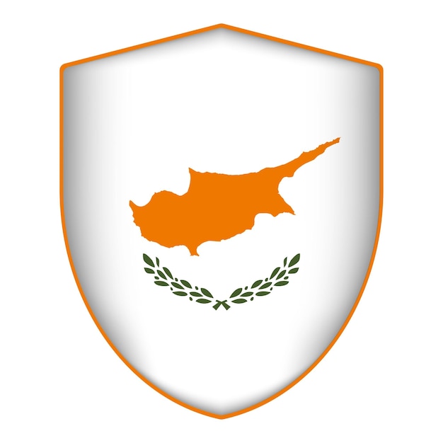 Plik wektorowy flaga cypru w kształcie tarczy ilustracja wektorowa