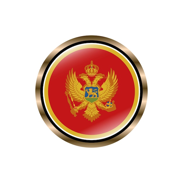 Flaga Czarnogóry koło przycisk wektor szablon modna kolekcja logo design