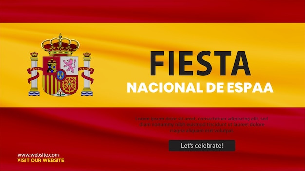 Flaga Fiesta Nacional De Espana Flaga Media Społeczne Banner