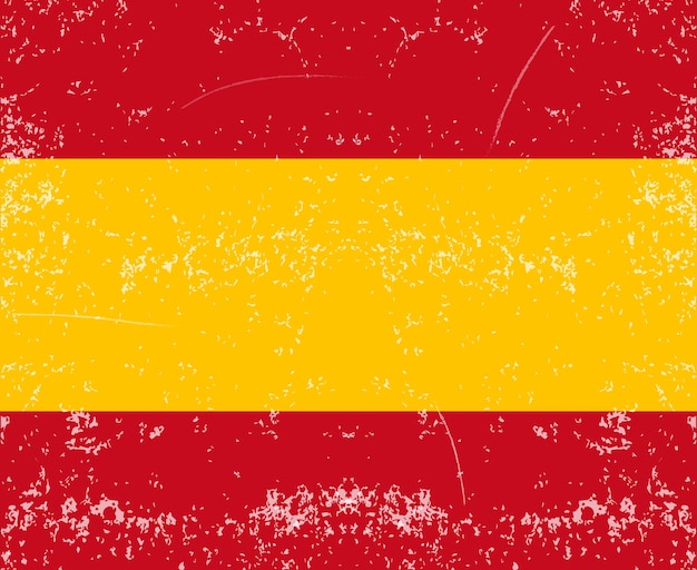 Plik wektorowy flaga hiszpanii wektor ze starą teksturą vintage