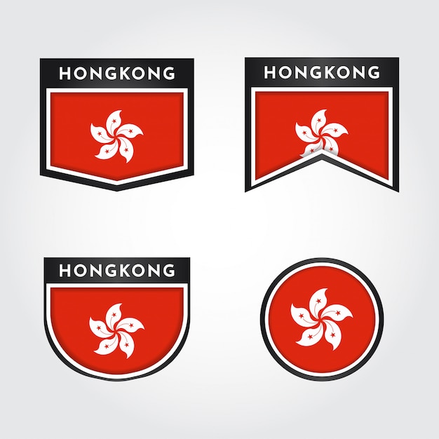 Flaga Hongkongu Z Etykietami