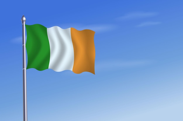 Plik wektorowy flaga irlandii dzień niepodległości tło błękitnego nieba
