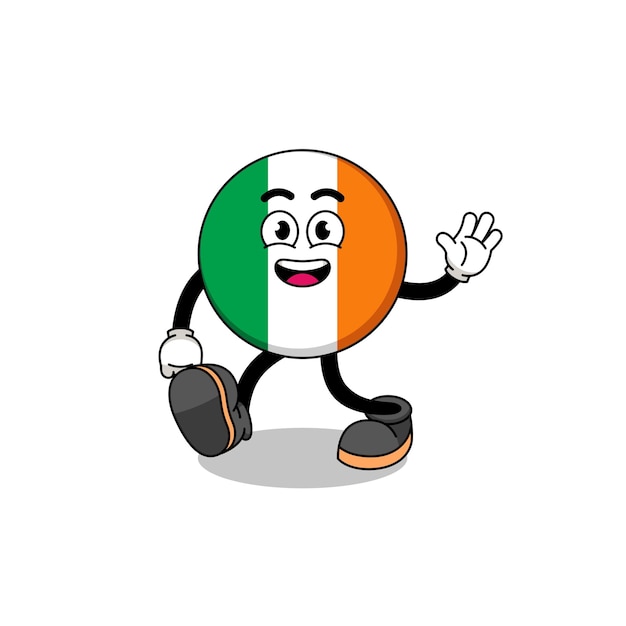 Flaga Irlandii Kreskówka Chodzenie Projekt Postaci