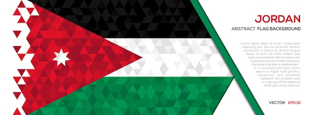 Flaga Jordanii Z Szablonem Tła Abstrakcyjny Wielokąt Geometryczny Kształt