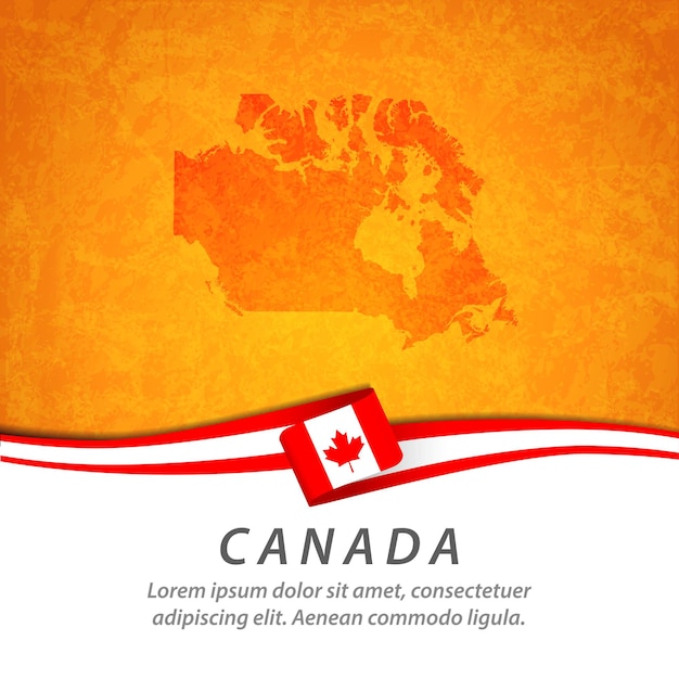 Flaga Kanady Z Centralną Mapą